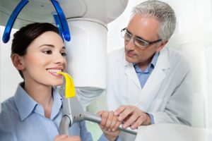 patient getting a digital x-ray with a cbct scanner